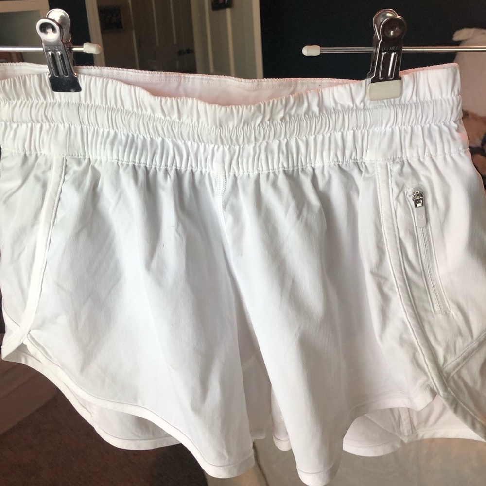 Size 6 White Lululemon Shorts